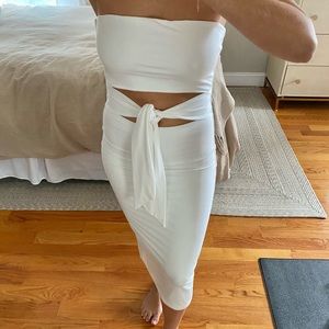 Strapless cutout bodycon dress
